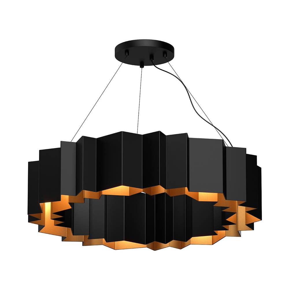 Kuzco Akira 30-in Black/gold 7 Lights Chandeliers