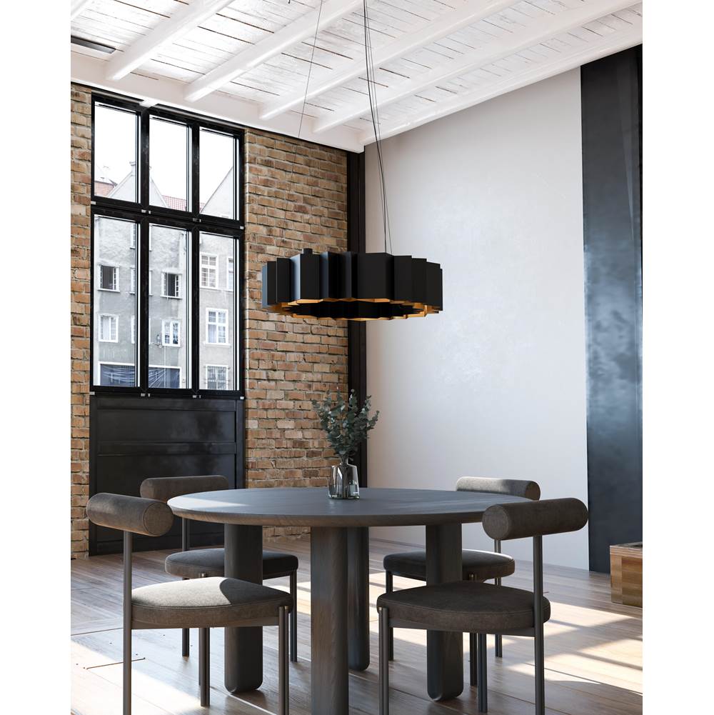 Kuzco Akira 40-in Black/gold 12 Lights Chandeliers