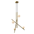 Kuzco Amara 32-in Brushed Gold/glossy Opal Glass Led Chandeliers