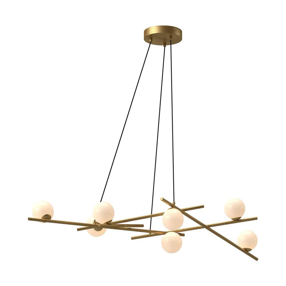 Kuzco CH89854-BG/GO-UNV Brushed Gold,Glossy Opal Glass Amara 54-in Brushed Gold/glossy Opal Glass Led Chandeliers Image 1