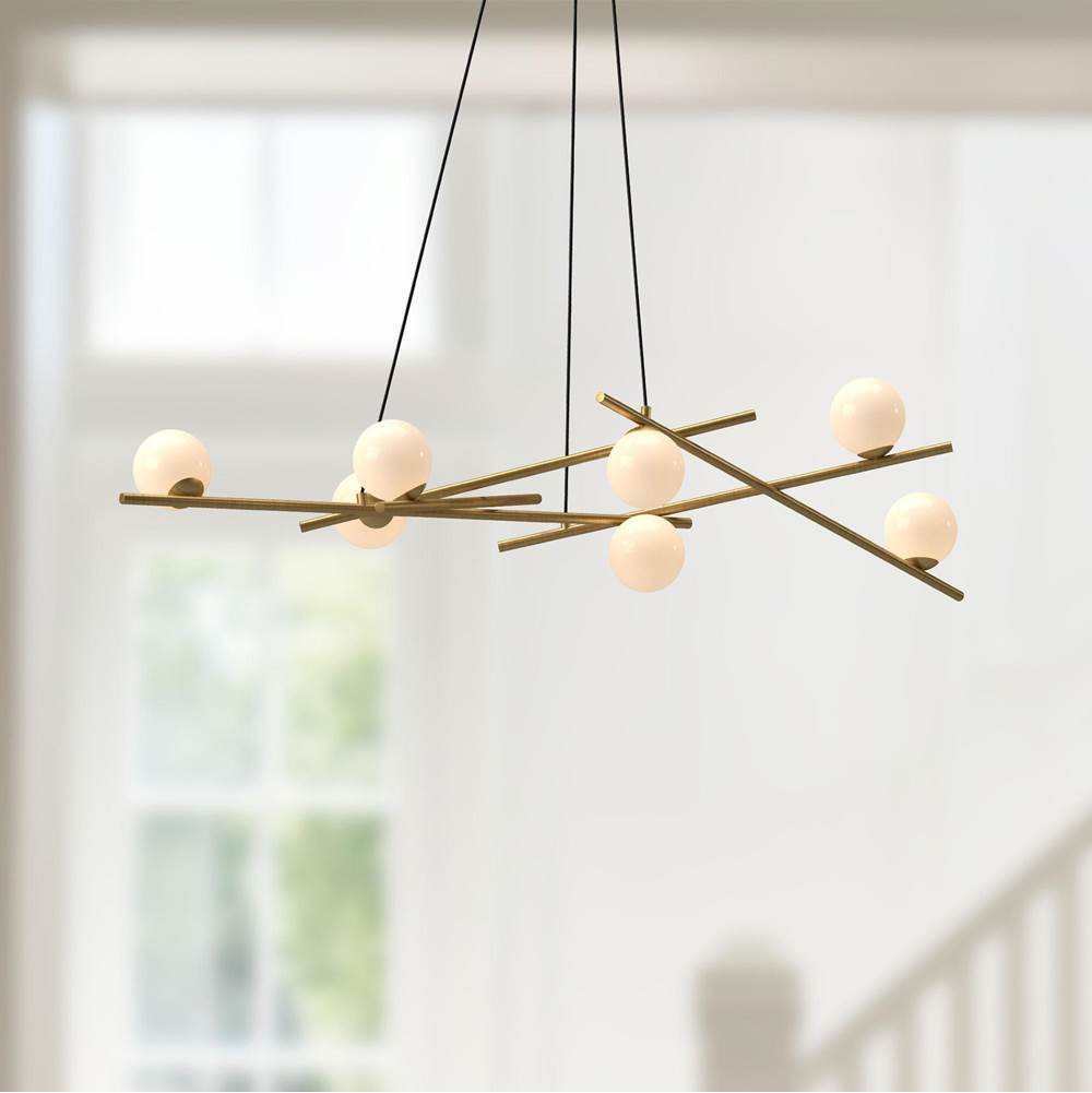 Kuzco CH89854-BG/GO-UNV Brushed Gold,Glossy Opal Glass Amara 54-in Brushed Gold/glossy Opal Glass Led Chandeliers Image 2