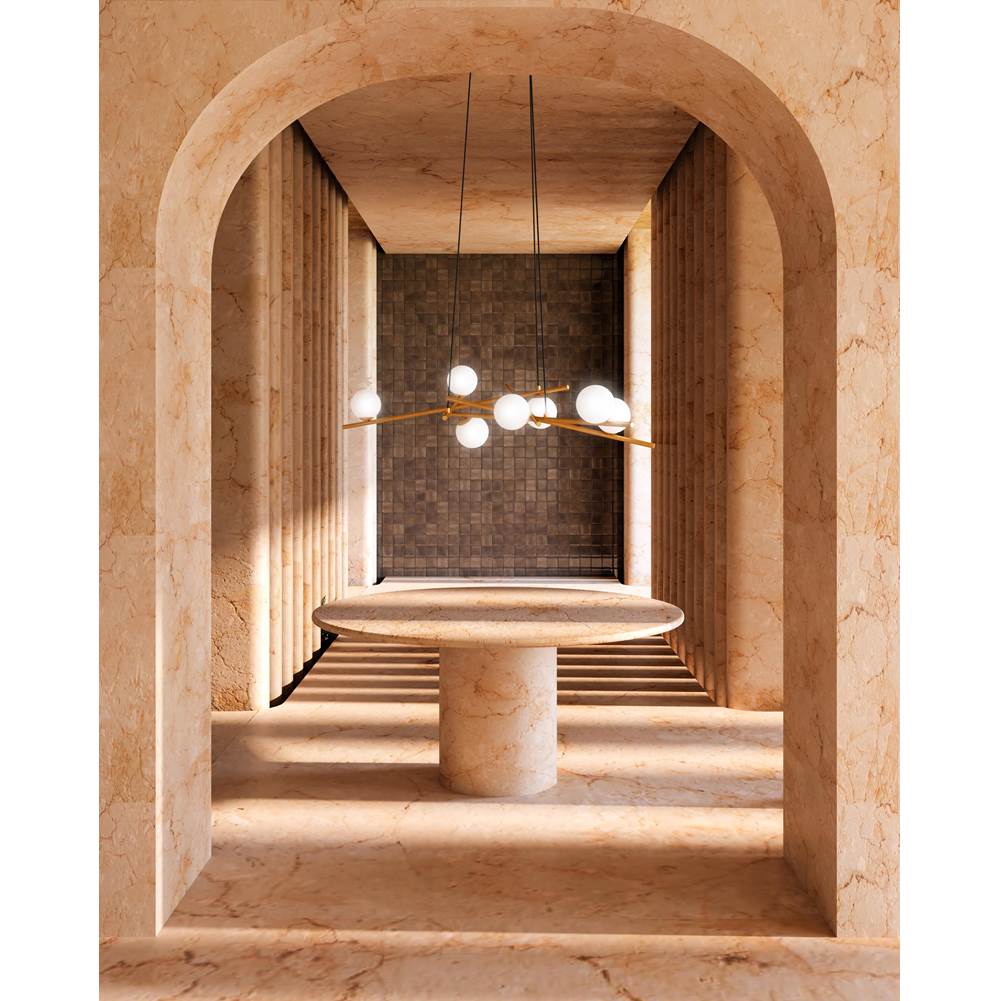 Kuzco Amara 54-in Brushed Gold/glossy Opal Glass Led Chandeliers
