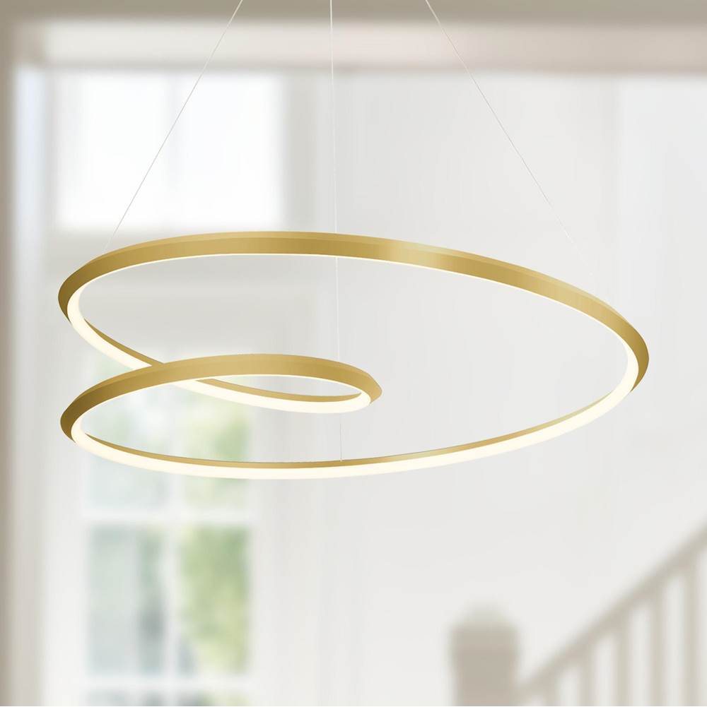Kuzco Ampersand 39-in Brushed Gold Led Pendant