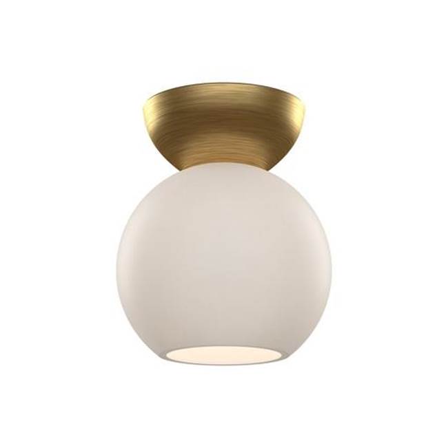 Kuzco Arcadia 6-in Brushed Gold/opal Glass 1 Light Semi Flush Mount