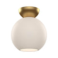 Kuzco Arcadia 8-in Brushed Gold/opal Glass 1 Light Semi Flush Mount