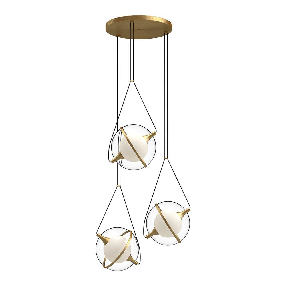 Kuzco Aries 28-in Brushed Gold Led Chandeliers