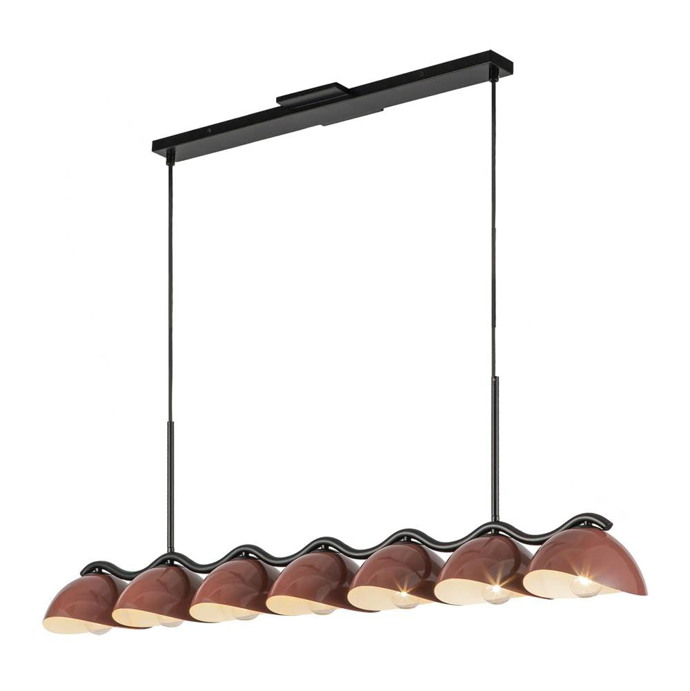 Kuzco LP57642-BK/BGD Black,Burgundy Atlas 42-in Black/burgundy Socket Linear Pendant Image 1