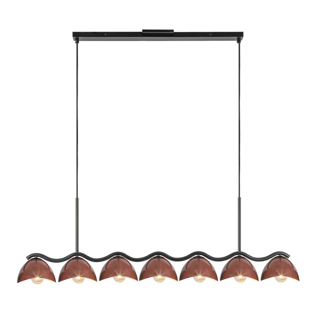 Kuzco Atlas 42-in Black/burgundy Socket Linear Pendant