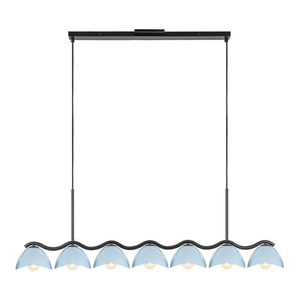 Kuzco Atlas 42-in Black/burgundy Socket Linear Pendant