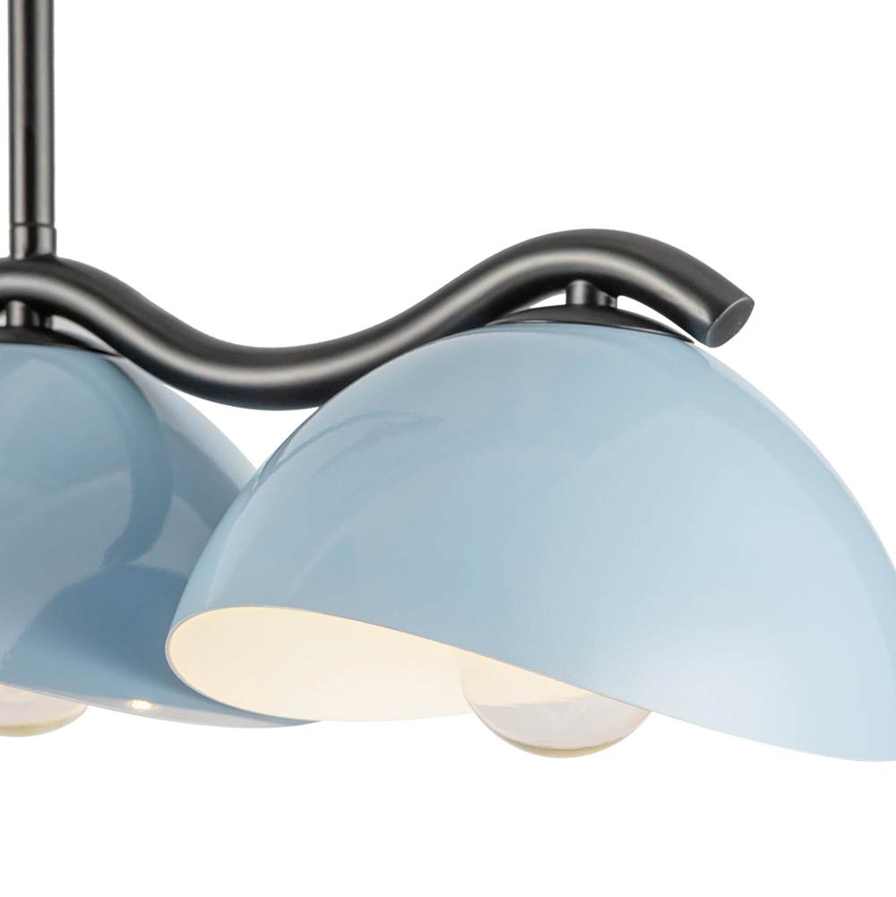 Kuzco LP57642-BK/CER Black,Cerulean Atlas 42-in Black/cerulean Socket Linear Pendant Image 4