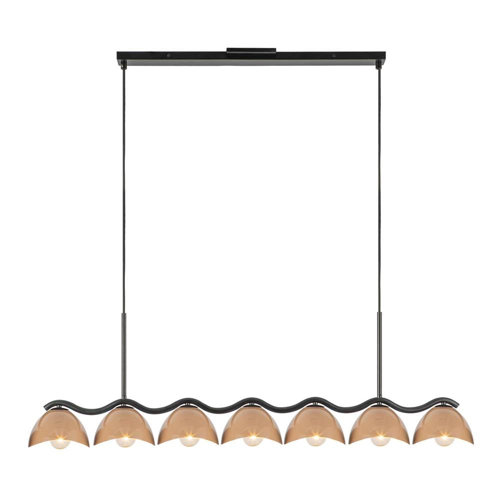 Kuzco Atlas 42-in Black/burgundy Socket Linear Pendant