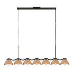 Kuzco Atlas 42-in Black/burgundy Socket Linear Pendant