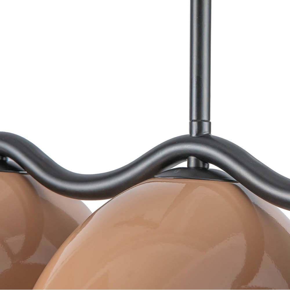 Kuzco LP57642-BK/PEC Black,Peach Atlas 42-in Black/peach Socket Linear Pendant Image 4