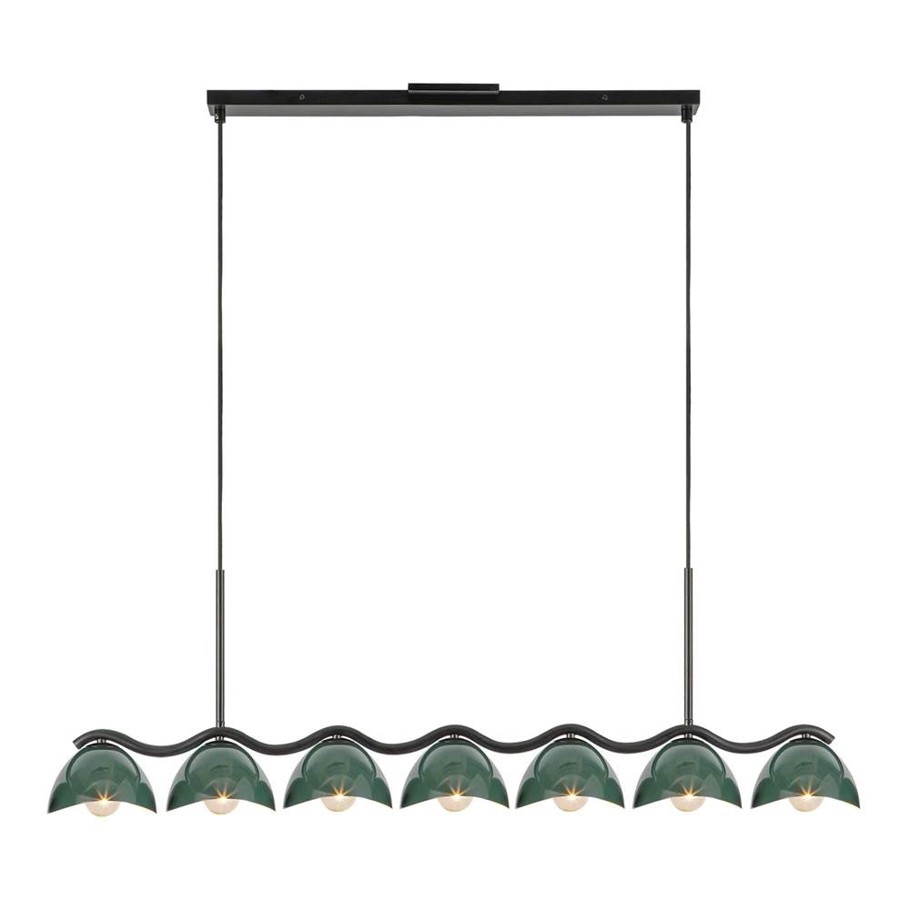 Kuzco Atlas 42-in Black/burgundy Socket Linear Pendant