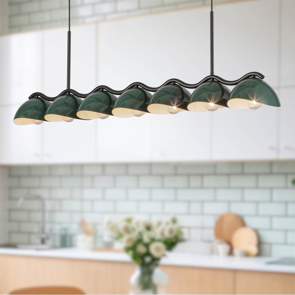 Kuzco LP57642-BK/PGN Black,Pine Green Atlas 42-in Black/pine Green Socket Linear Pendant Image 2