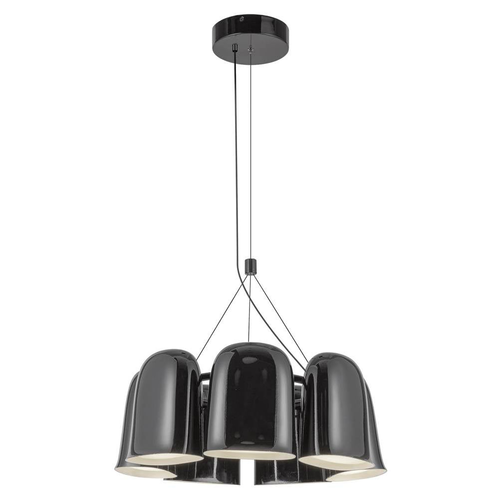 Kuzco CH21120-GBK-UNV Glossy Black Bell 20-in Glossy Black Led Chandelier Image 1