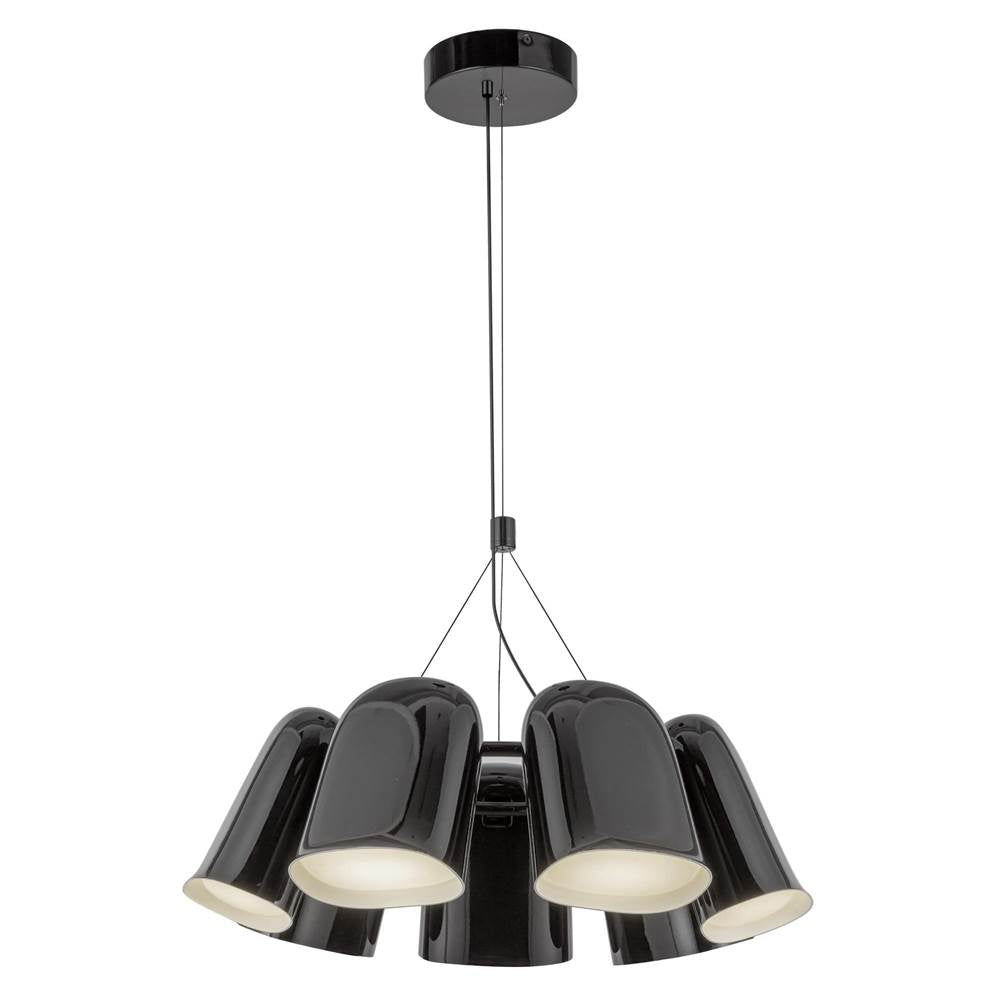 Kuzco Bell 20-in Glossy Black Led Chandelier