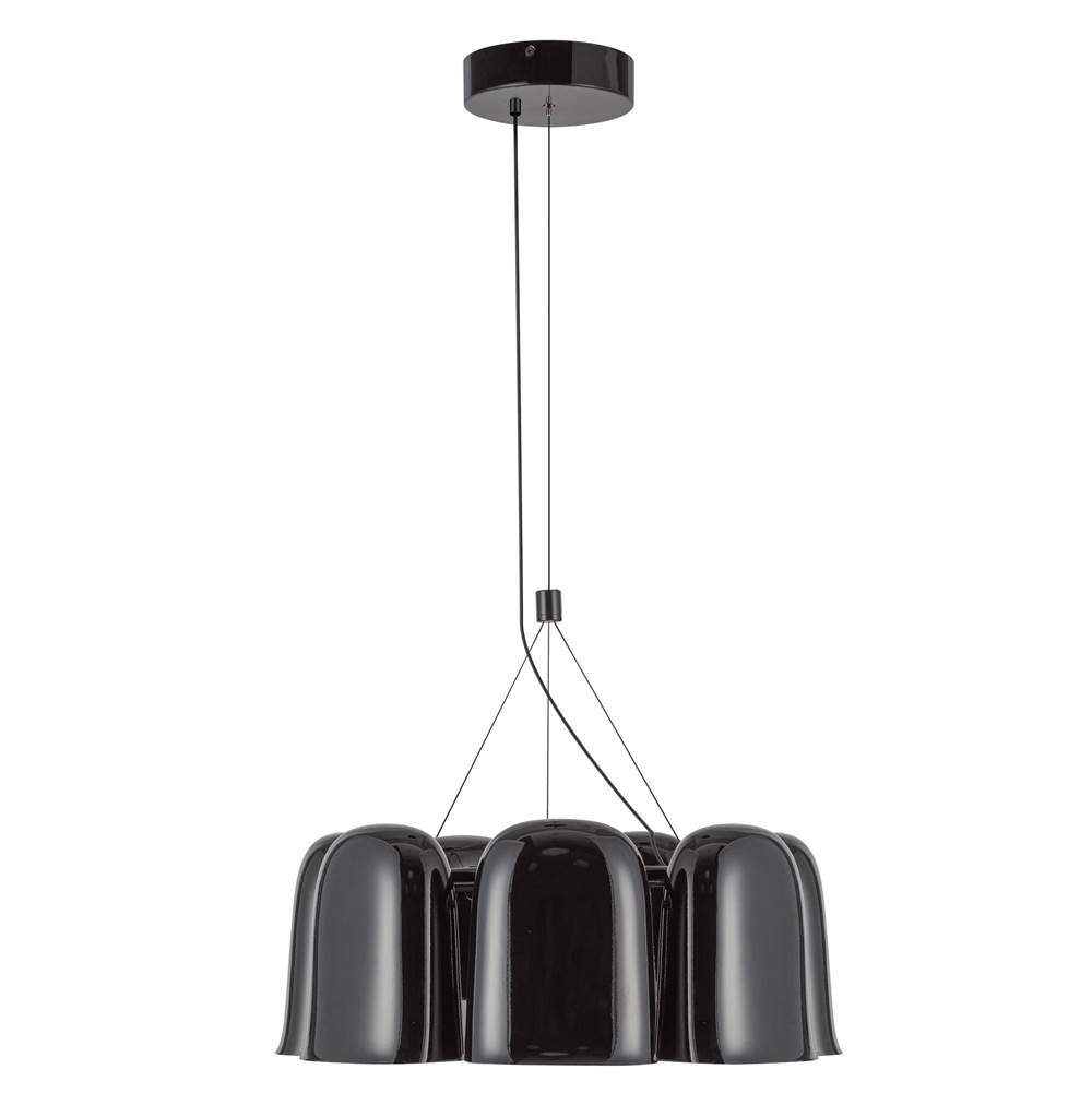 Kuzco CH21120-GBK-UNV Glossy Black Bell 20-in Glossy Black Led Chandelier Image 5