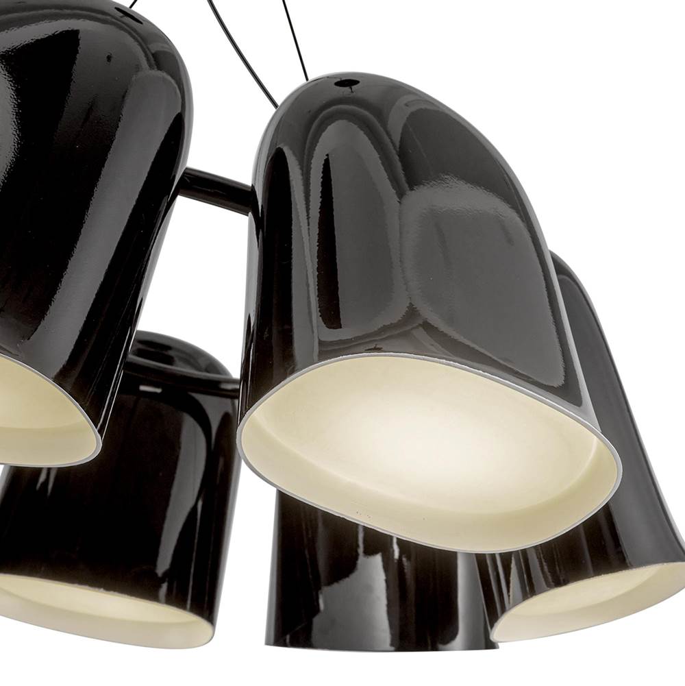 Kuzco CH21120-GBK-UNV Glossy Black Bell 20-in Glossy Black Led Chandelier Image 4