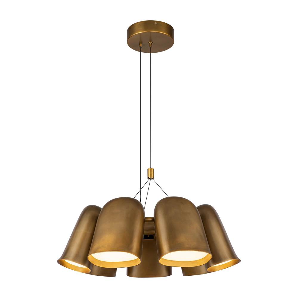 Kuzco Bell 20-in Glossy Black Led Chandelier
