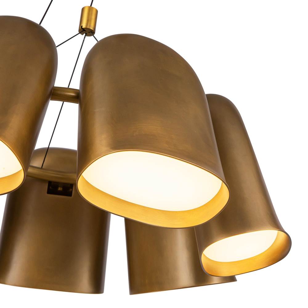 Kuzco CH21120-VB-UNV Vintage Brass Bell 20-in Vintage Brass Led Chandelier Image 3