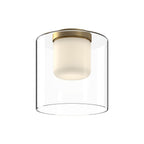 Kuzco Birch 9-in Brushed Gold/clear Led Flush Mount