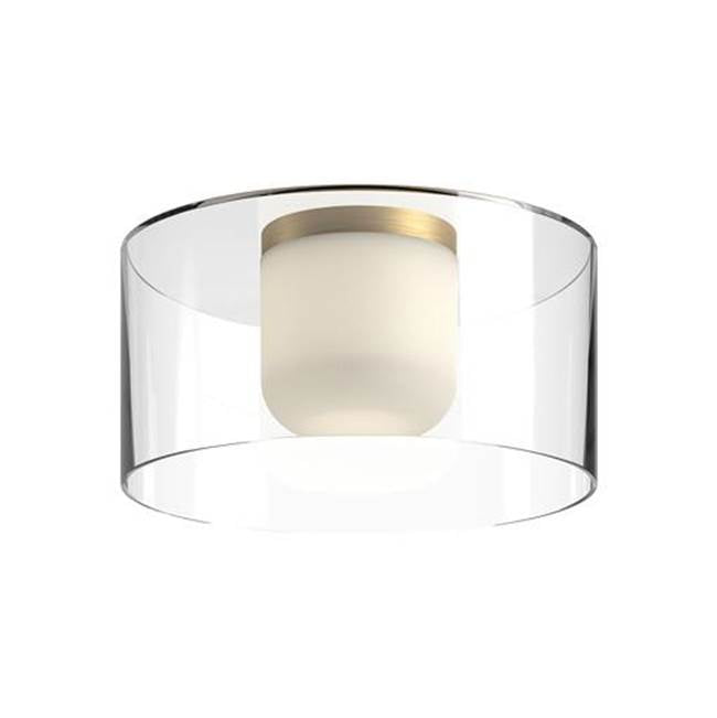 Kuzco Birch 12-in Brushed Gold/clear Led Flush Mount