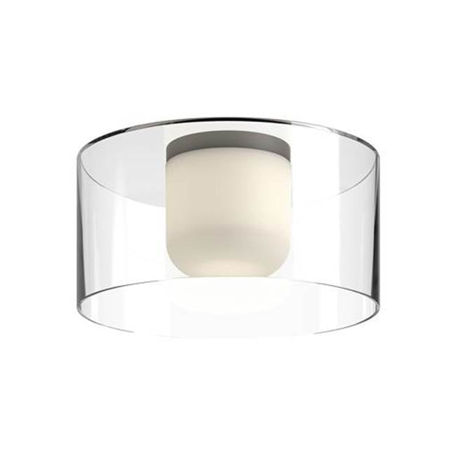 Kuzco Birch 12-in Brushed Gold/clear Led Flush Mount