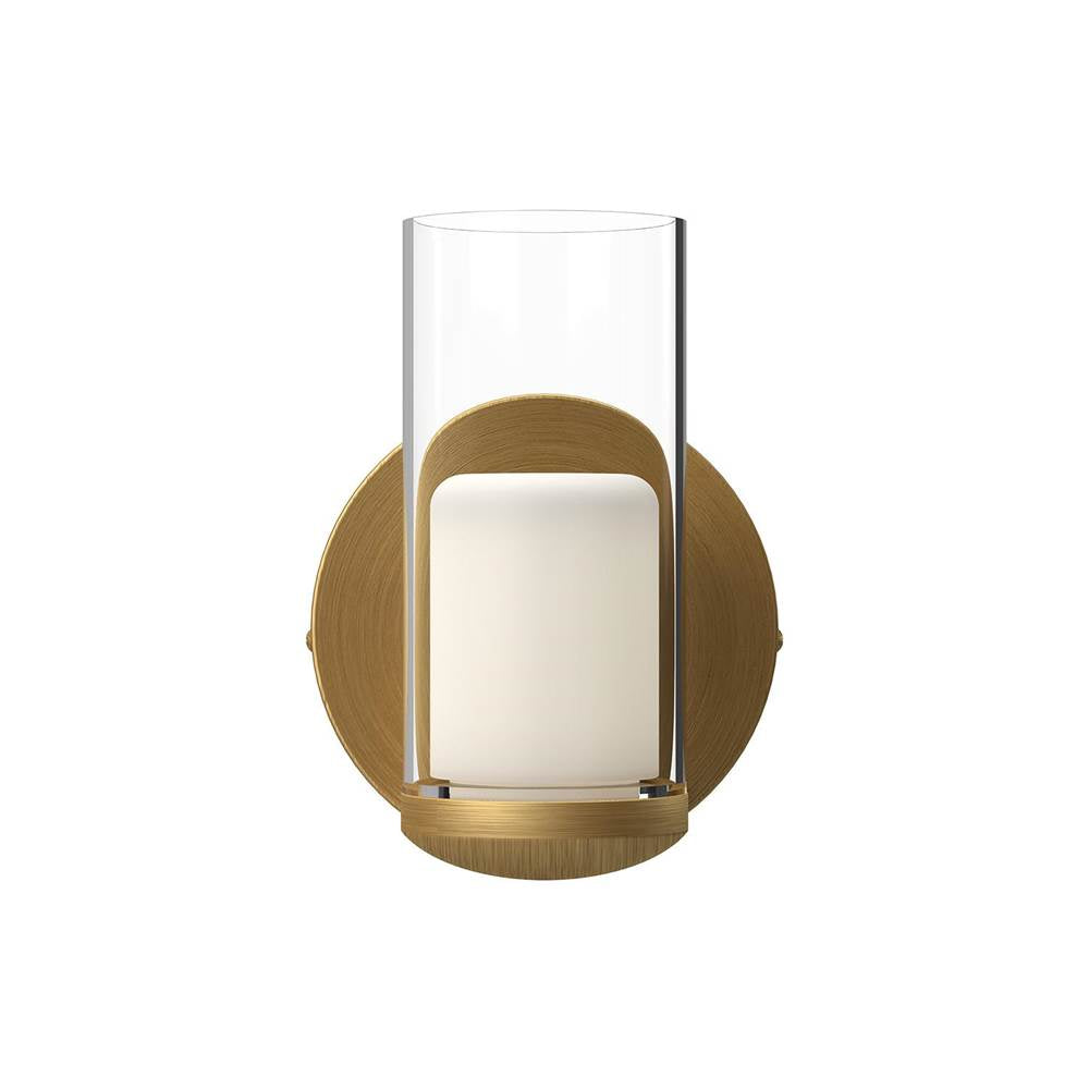 Kuzco Birch 3-in Brushed Gold/clear Led Wall Sconce
