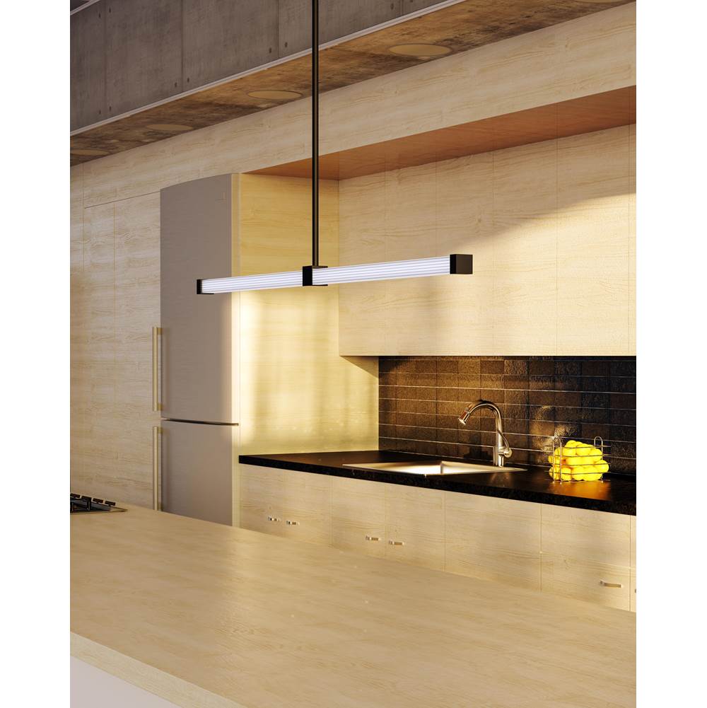 Kuzco Blade 32-in Brushed Gold Led Linear Pendant