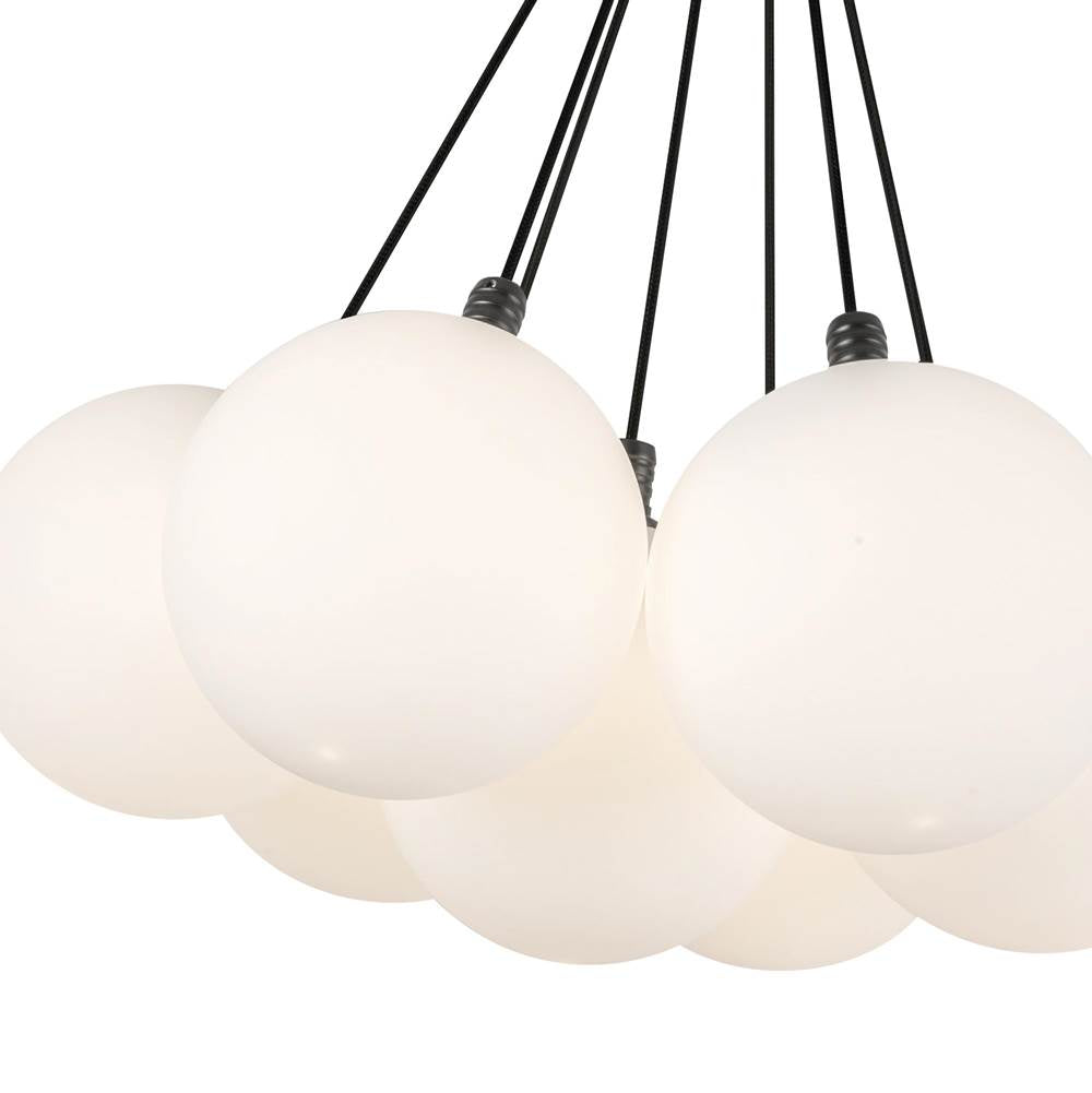 Kuzco CH3117-BK/OP Black,Opal Glass Bolla 16-in Black/opal Glass Led Chandelier Image 3