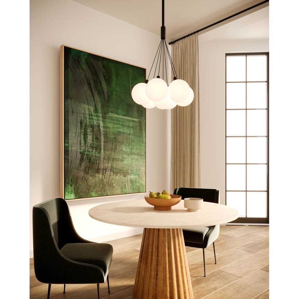 Kuzco CH3117-BK/OP Black,Opal Glass Bolla 16-in Black/opal Glass Led Chandelier Image 2