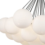 Kuzco CH3128-BK/OP Black,Opal Glass Bolla 28-in Black/opal Glass Led Chandelier Image 2