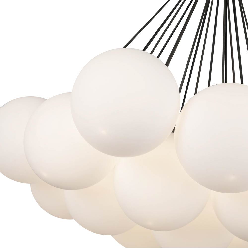Kuzco CH3128-BK/OP Black,Opal Glass Bolla 28-in Black/opal Glass Led Chandelier Image 2