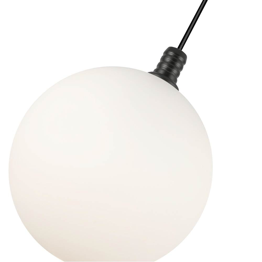 Kuzco PD3106-BK/OP Black,Opal Glass Bolla 5-in Black/opal Glass Led Pendant Image 2