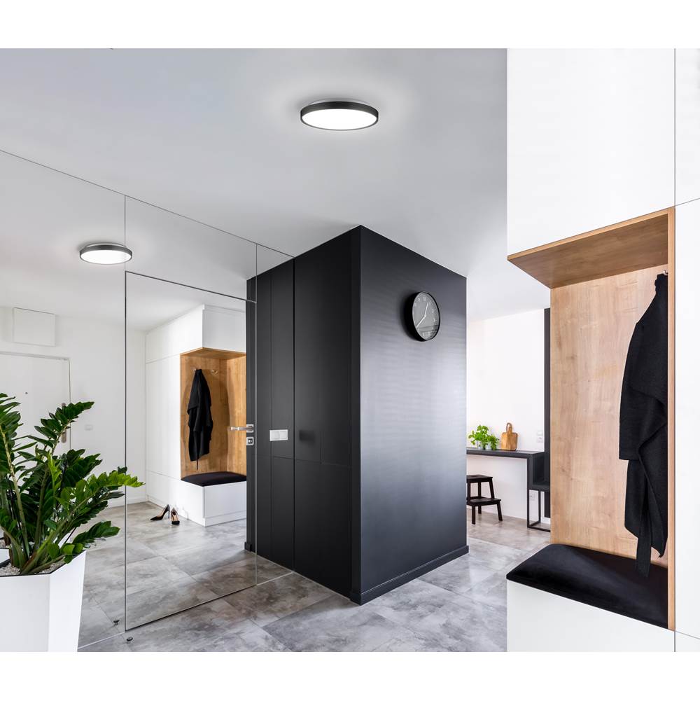 Kuzco Brunswick 18-in Black Led Flush Mount