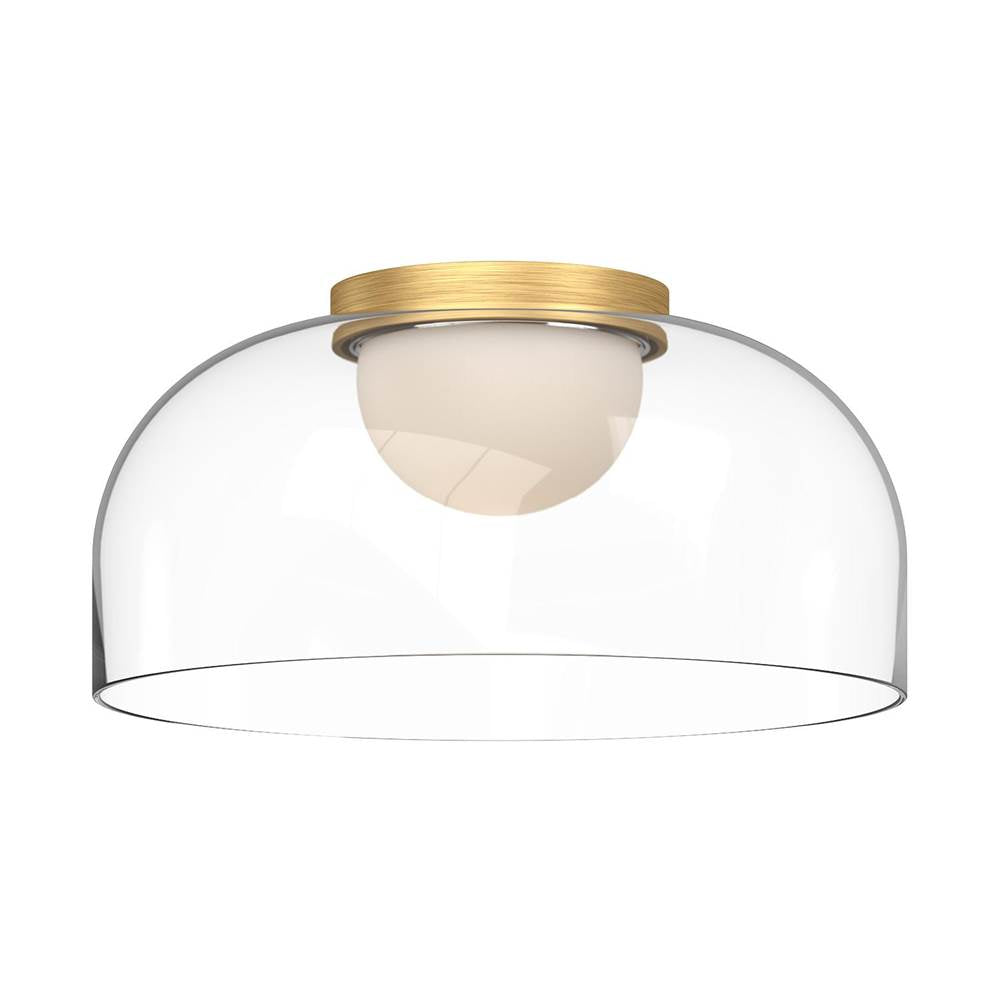 Kuzco Cedar 12-in Brushed Gold/clear Led Flush Mount