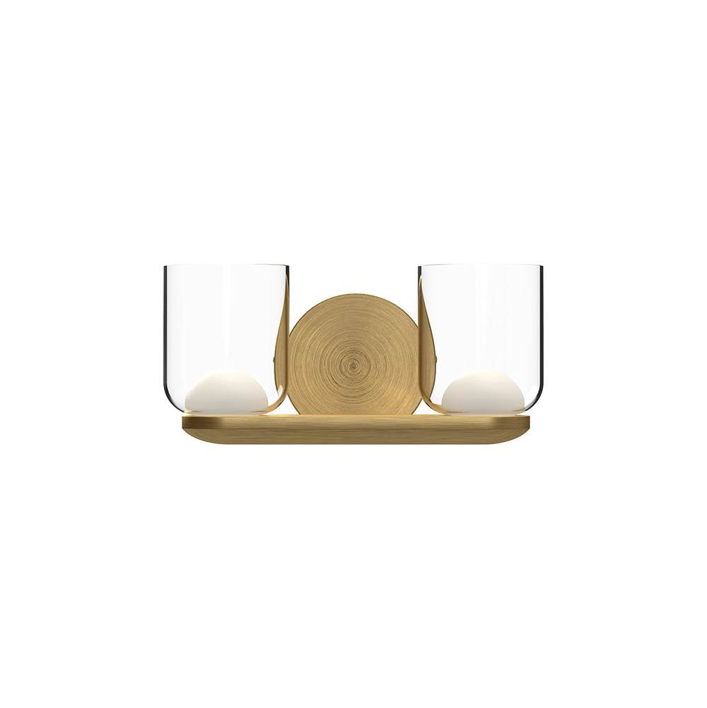 Kuzco Cedar 12-in Brushed Gold/clear Led Vanity