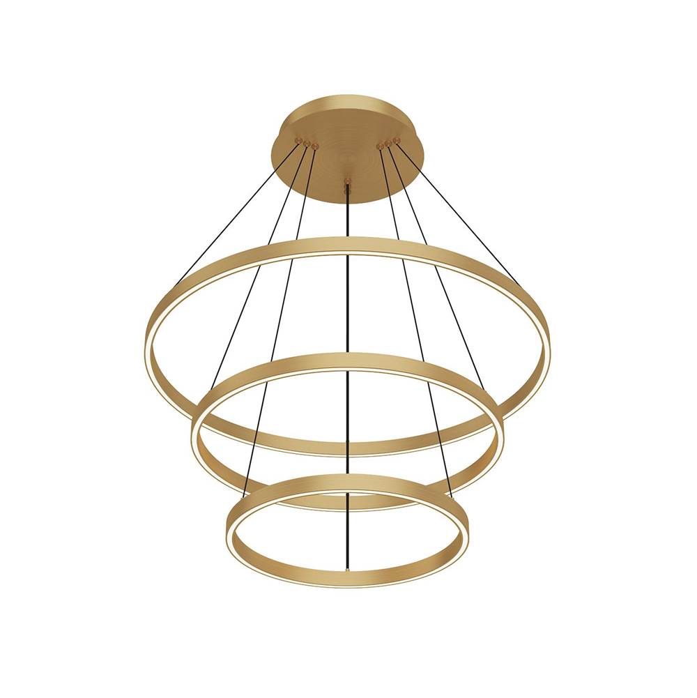 Kuzco Cerchio 32-in Brushed Gold Led Chandeliers