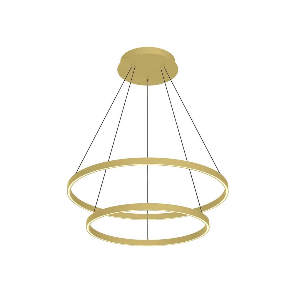 Kuzco Cerchio 32-in Brushed Gold Led Chandeliers