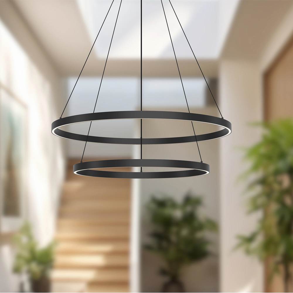 Kuzco Cerchio 32-in Brushed Gold Led Chandeliers