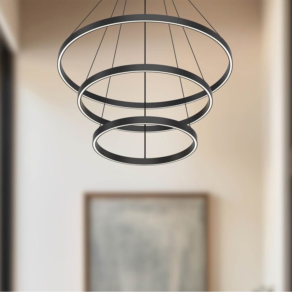 Kuzco Cerchio 32-in Brushed Gold Led Chandeliers