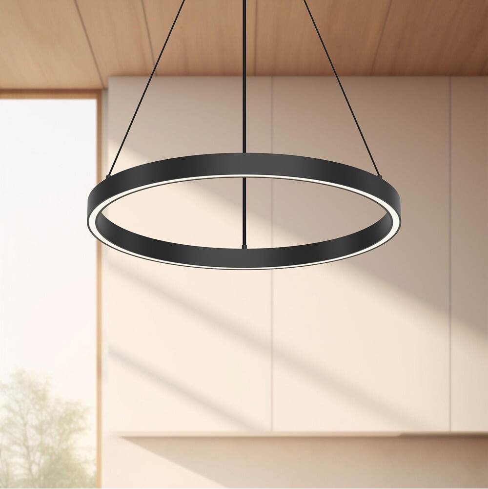 Kuzco Cerchio 18-in Black Led Pendant