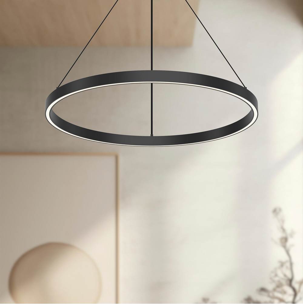 Kuzco Cerchio 24-in Black Led Pendant
