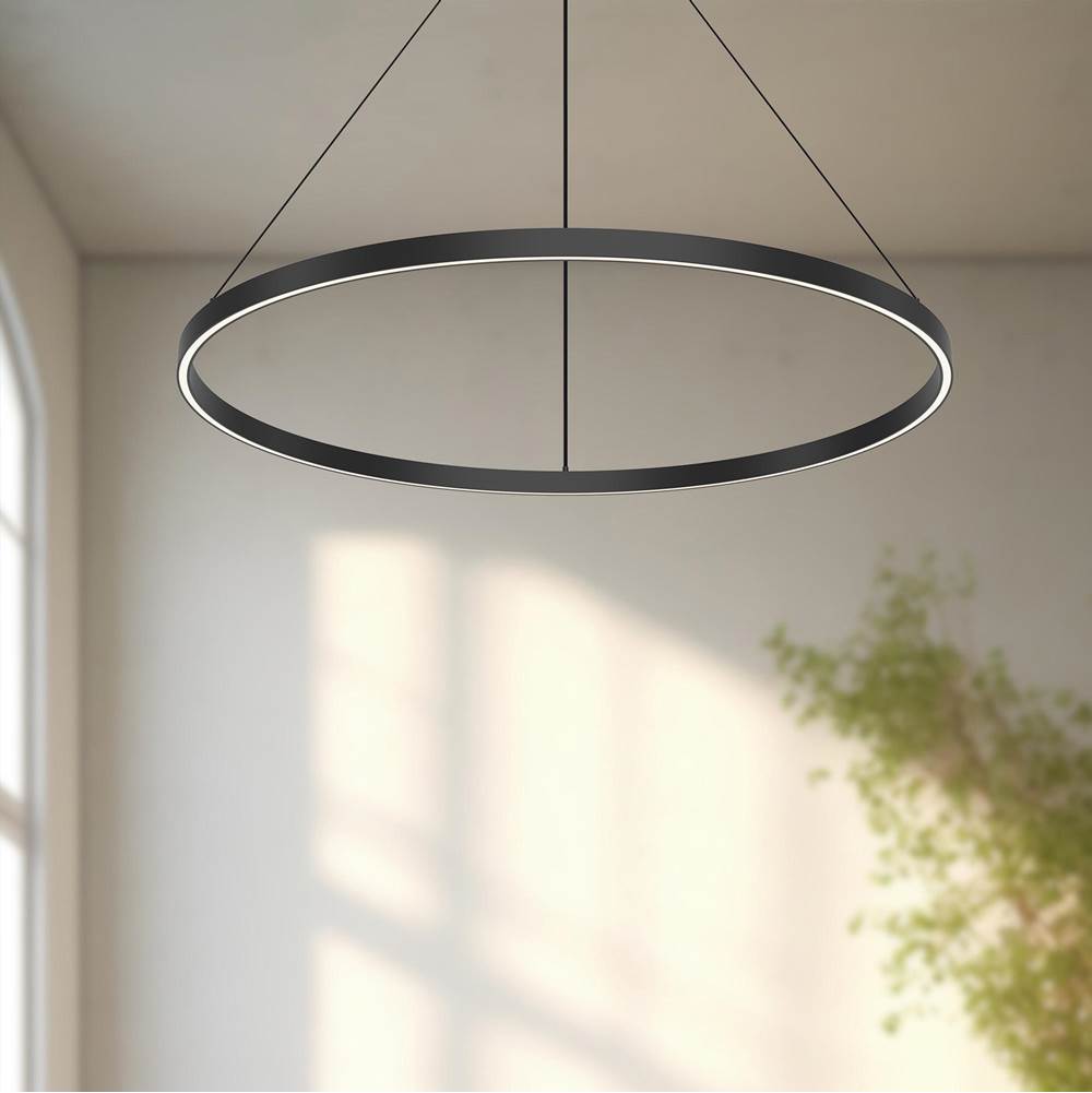 Kuzco Cerchio 36-in Black Led Pendant