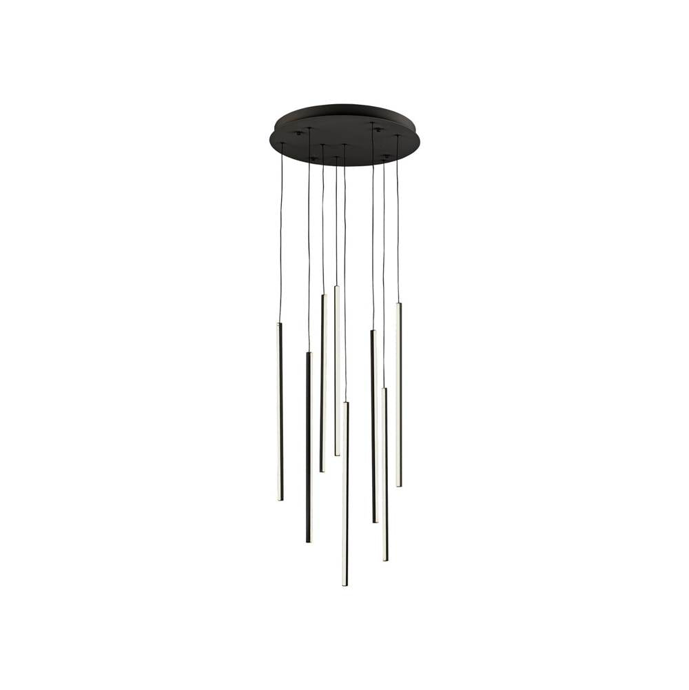 Kuzco MP14919-BK-UNV-010 Black Chute 8 Head Black Led Multi Pendant Image 1