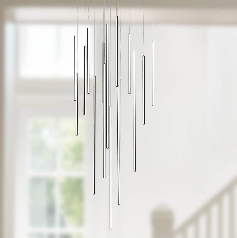 Kuzco Chute 16 Head Black Led Multi Pendant