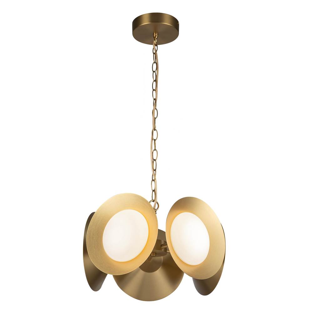 Kuzco CH77916-BG/OP-UNV Brushed Gold,Opal Glass Cleo 16-in Brushed Gold/opal Glass Led Chandelier Image 1