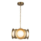 Kuzco Cleo 16-in Brushed Gold/opal Glass Led Chandelier