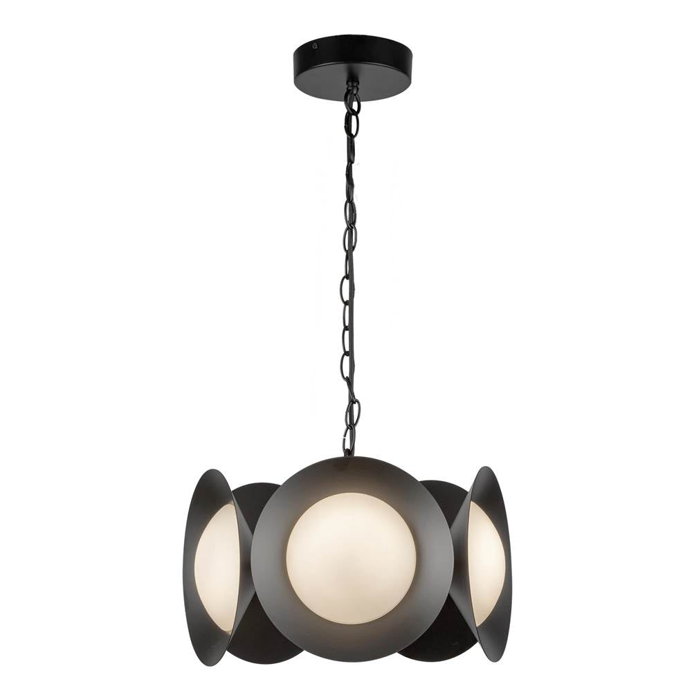 Kuzco Cleo 16-in Brushed Gold/opal Glass Led Chandelier